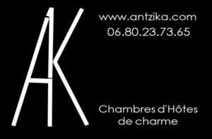 carte et logo galerie et maison d'hôtes Antzika à Arbonne au Pays Basque