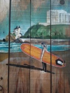 Surfeuse à Biarritz (Gilles Lavie, peintre)