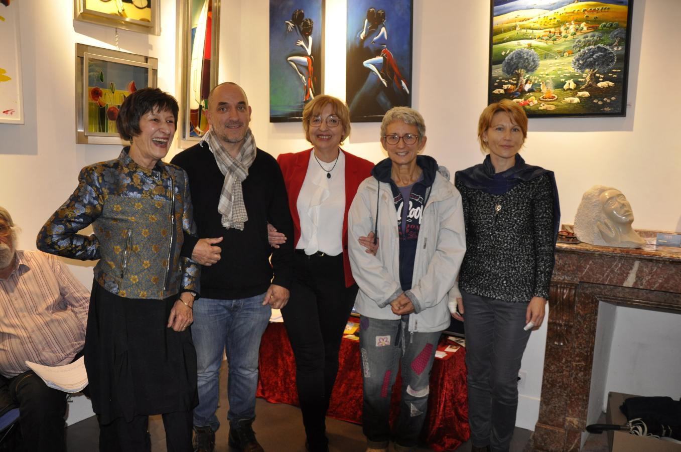 Gilles Lavie et autres lauréats de l'expo-concours de la galerie Mage (Toulouse), novembre 2019