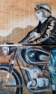 détail de motard peint