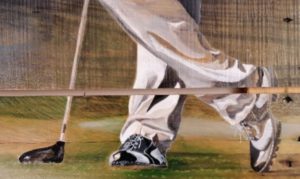 peinture de golfeur sur palette par Gilles Lavie Artiste