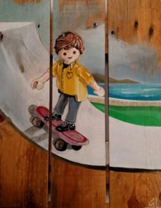 playmobil peinture sur palette par Gilles Lavie