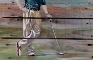palette peinte golfeur Gilles Lavie