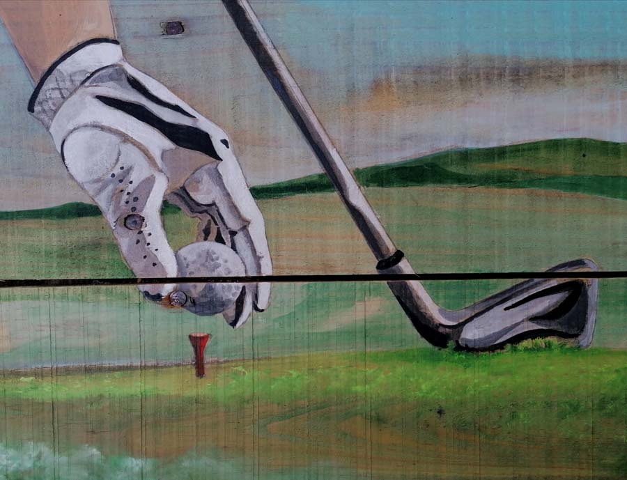 palette peinte golfeur Gilles Lavie