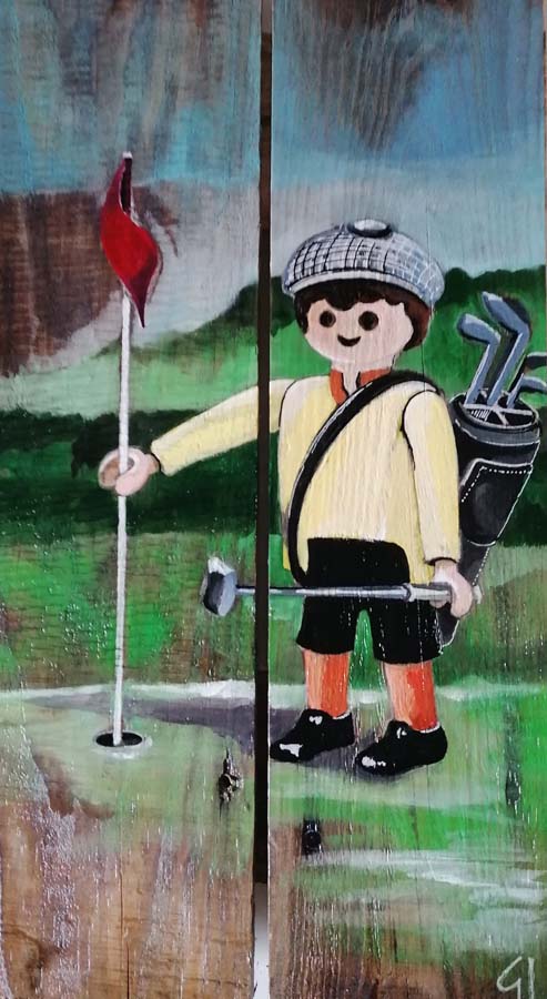 palette peinte golfeur playmobil Gilles Lavie