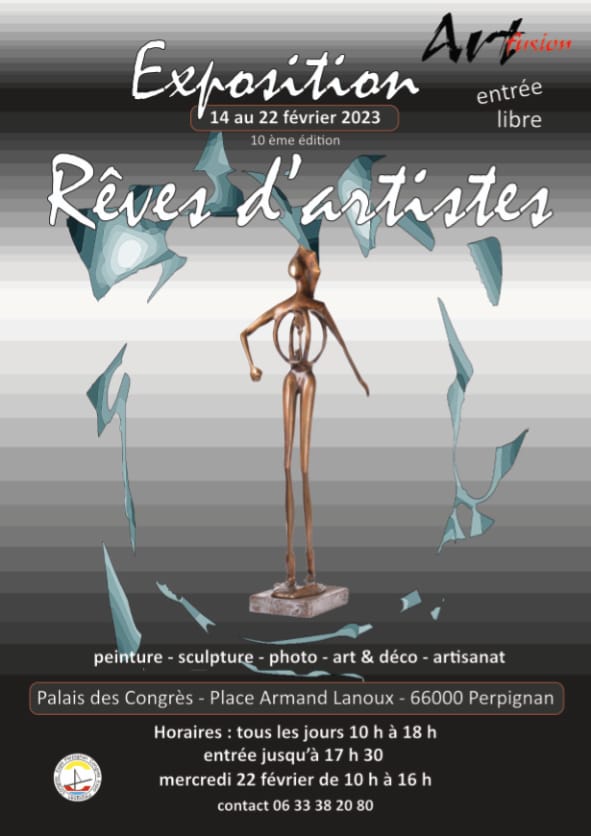 Affiche de l'exposition Rêves d'Artistes à Perpignan en février 2023