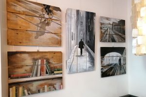 exposition de peintures de Gilles Lavie au restaurant La Luna, Paris